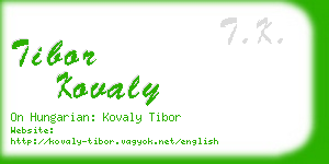 tibor kovaly business card
